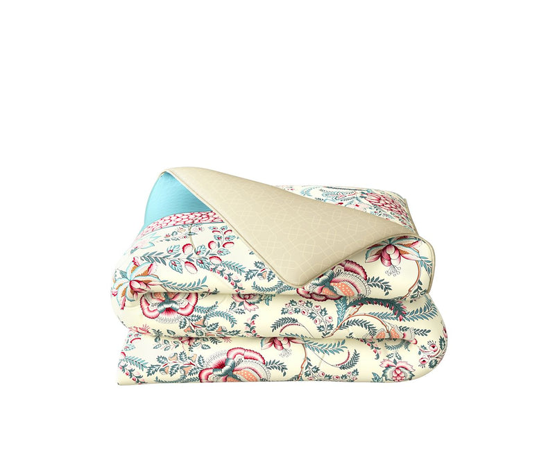 Intricate Floral Print Single Size Comforter (100% Cotton, Reversible)