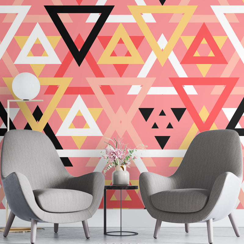 Triangular lines geometric – Mural Wallpaper, PVC Free, Non-Toxic