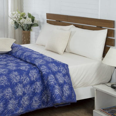 Spikes Print Blue 6 Pcs Double Quilt Set