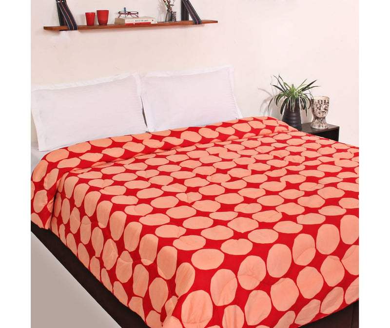 Poppy Red Double Size Comforter (Super Soft Micro Fabric, Queen Size, Reversible)