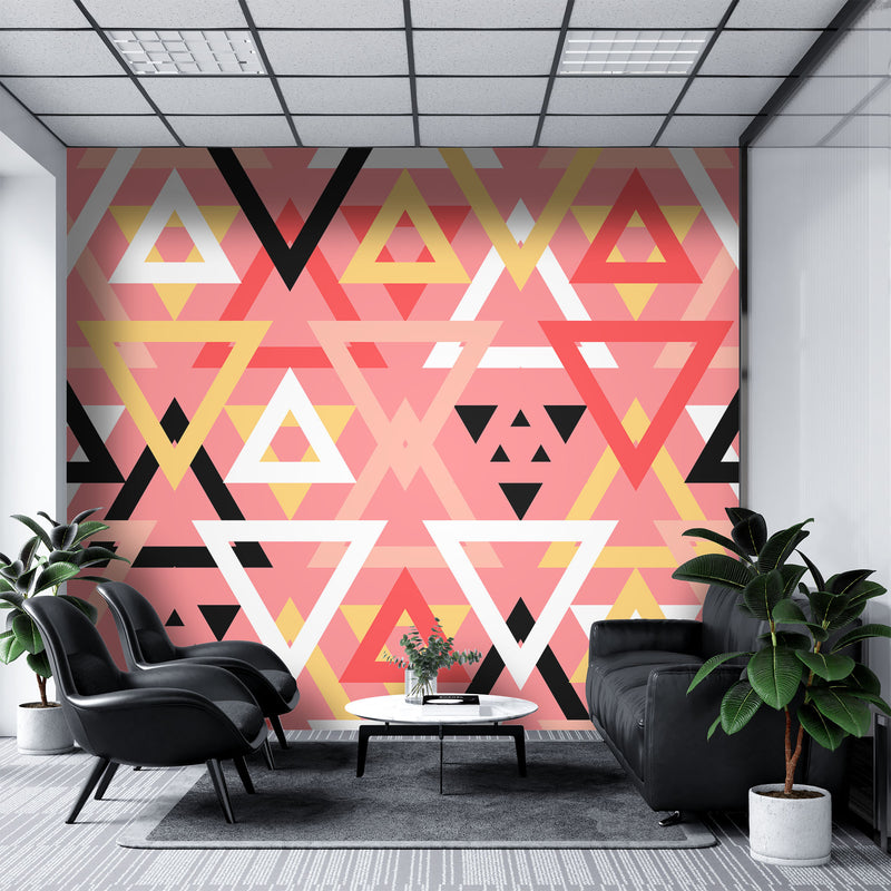 Triangular lines geometric – Mural Wallpaper, PVC Free, Non-Toxic