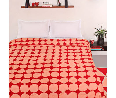 Poppy Red Double Size Comforter (Super Soft Micro Fabric, Queen Size, Reversible)