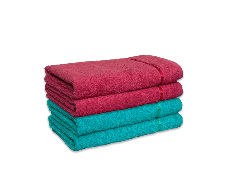 Seasons Best Quik Dry Set of 4 Hand Towel - Sea Green/Coral