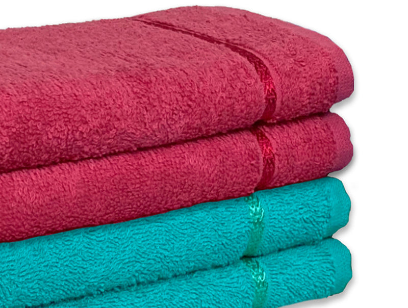 Seasons Best Quik Dry Set of 4 Hand Towel - Sea Green/Coral