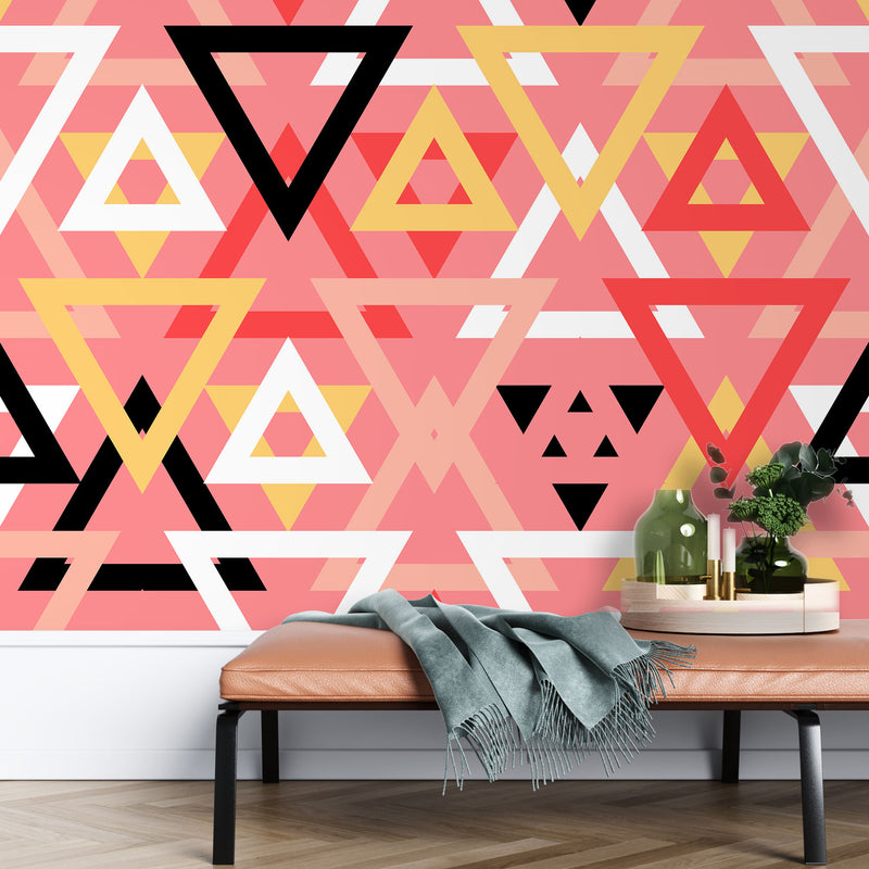 Triangular lines geometric – Mural Wallpaper, PVC Free, Non-Toxic