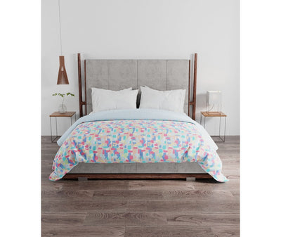 Mutli Colour Abstract Print Double Size Comforter (100% Cotton, Queen Size, Reversible)