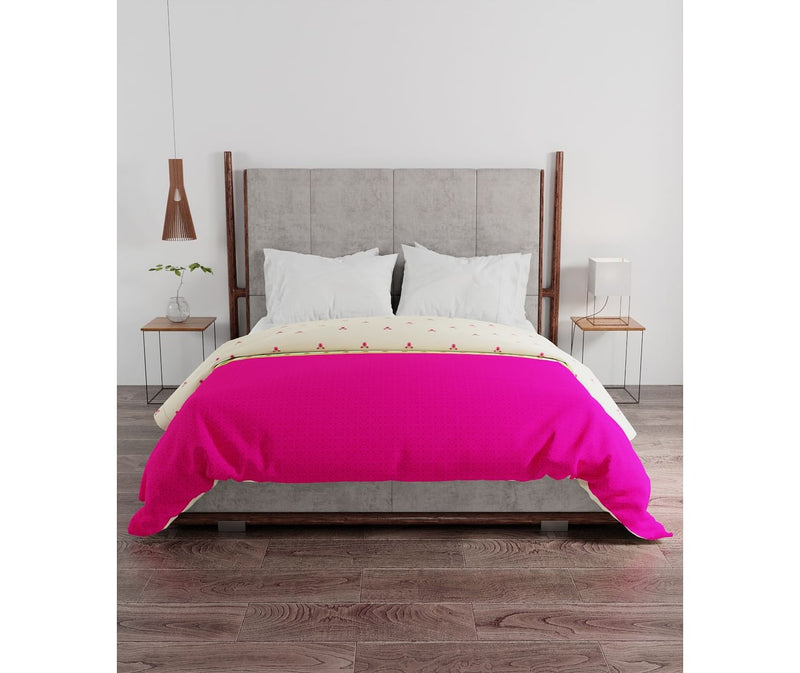 Stylish Hot Pink Print King Size Comforter