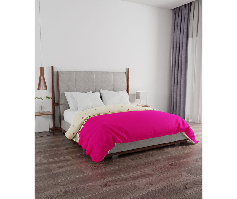 Stylish Hot Pink Print King Size Comforter