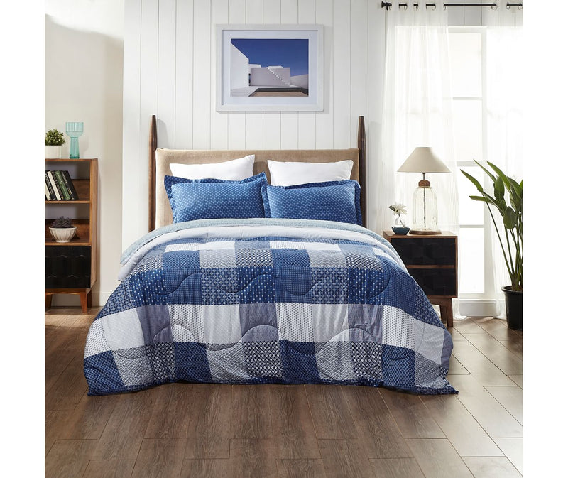 Shades Of Blue, Mediterranean Print King Size Comforter