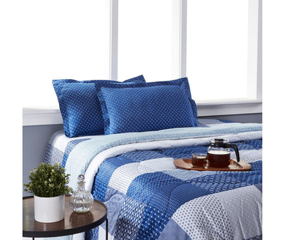 Shades Of Blue, Mediterranean Print King Size Comforter