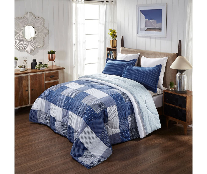 Shades Of Blue, Mediterranean Print King Size Comforter