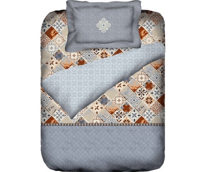 Moroccan Tile Pattern Single Size Comforter (100% Cotton, Reversible)