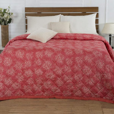 Spikes Print Red 6 Pcs Double Quilt Set