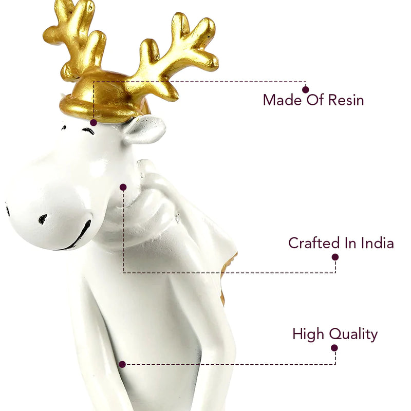 Golden Horned Reindeer Table Accent (9462)