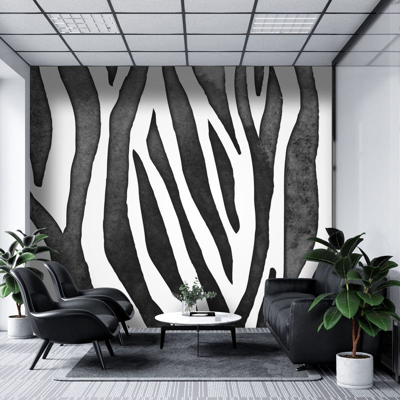 Seamless black and white zebra print – Mural Wallpaper, PVC Free, Non-Toxic