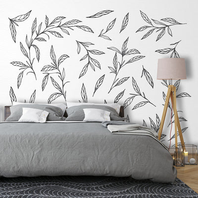 Mini leaves art – Mural Wallpaper, PVC Free, Non-Toxic