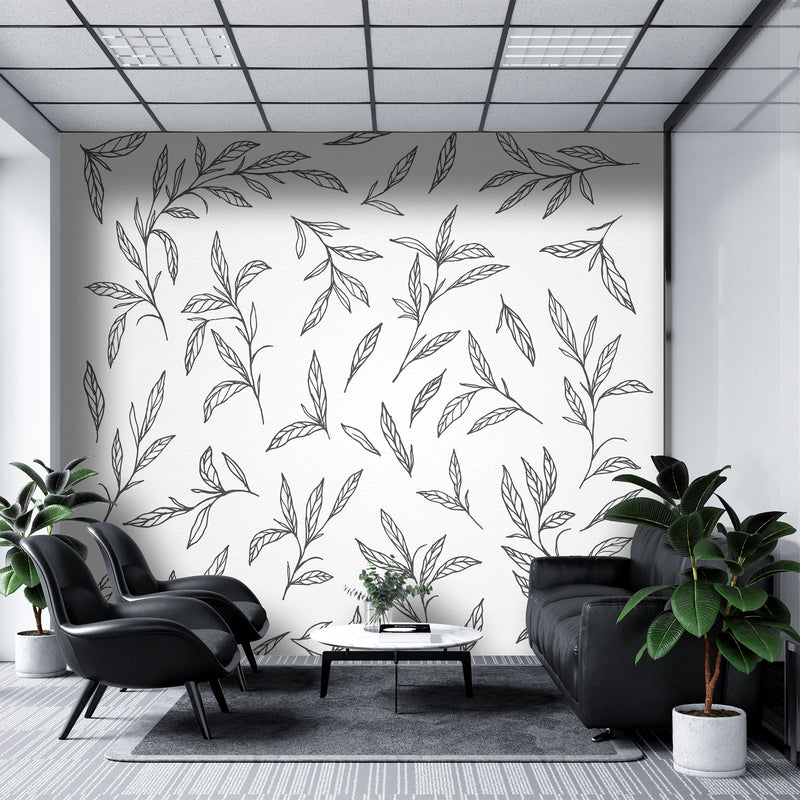 Mini leaves art – Mural Wallpaper, PVC Free, Non-Toxic