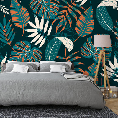 Seamless monstera leaves – Mural Wallpaper, PVC Free, Non-Toxic