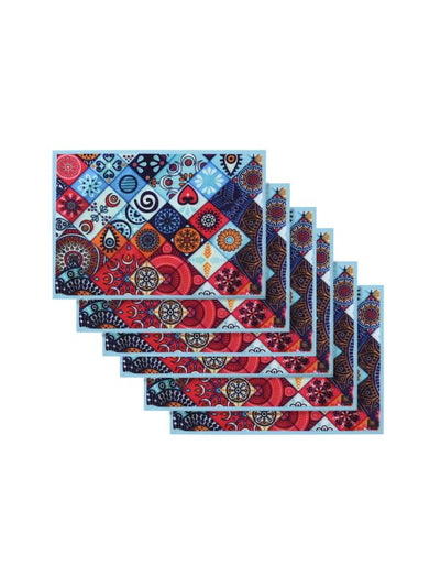 Multicolour Cotton Dining Table Mats/Place Mats – Set of 6