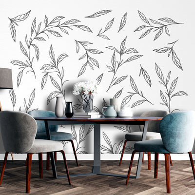 Mini leaves art – Mural Wallpaper, PVC Free, Non-Toxic