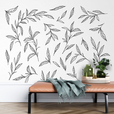 Mini leaves art – Mural Wallpaper, PVC Free, Non-Toxic