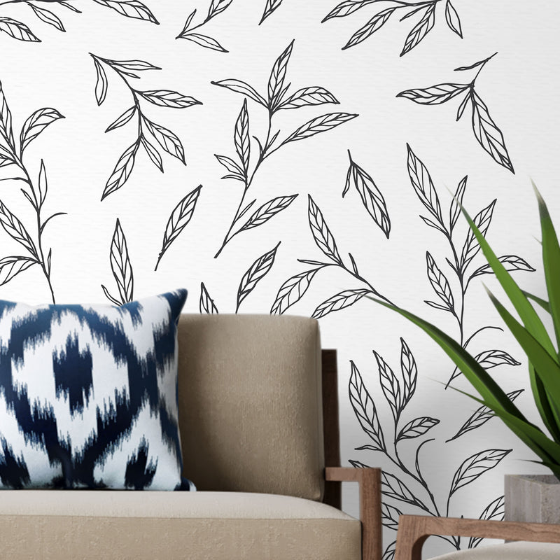 Mini leaves art – Mural Wallpaper, PVC Free, Non-Toxic