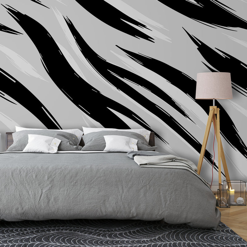 Seamless texture white tiger skin – Mural Wallpaper, PVC Free, Non-Toxic