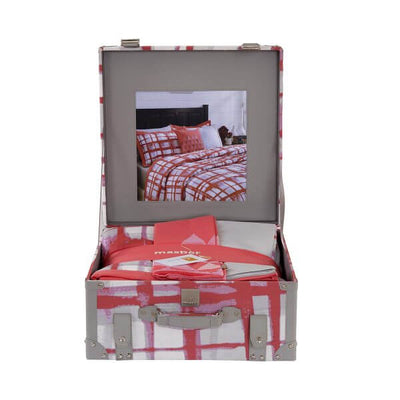 Zafting Lines Red 7 Pcs Double Quilt Set