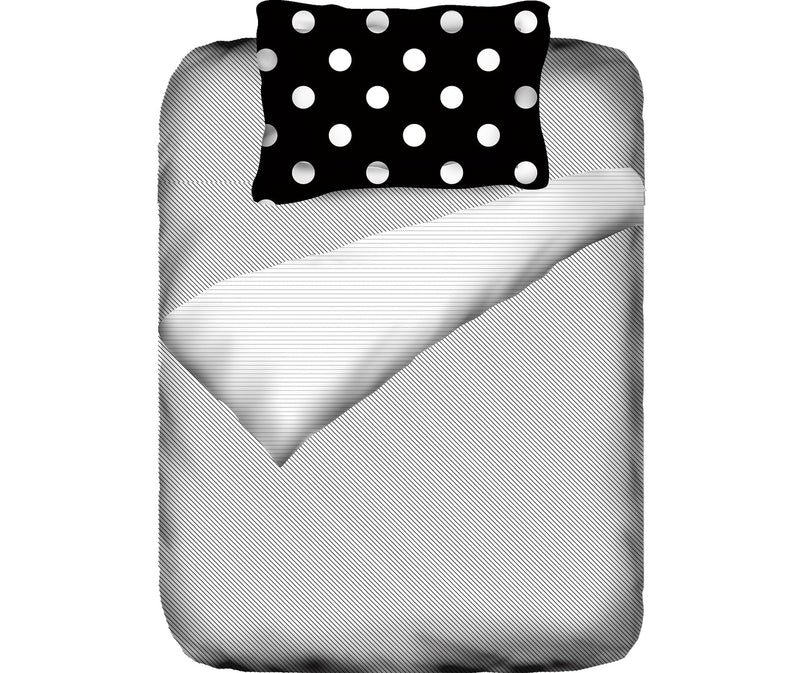 White & Black Diagonal Striped Single Size Comforter (100% Nature Based, Reversible)