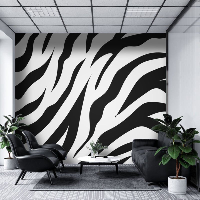 Seamless black and white animal print – Mural Wallpaper, PVC Free, Non-Toxic