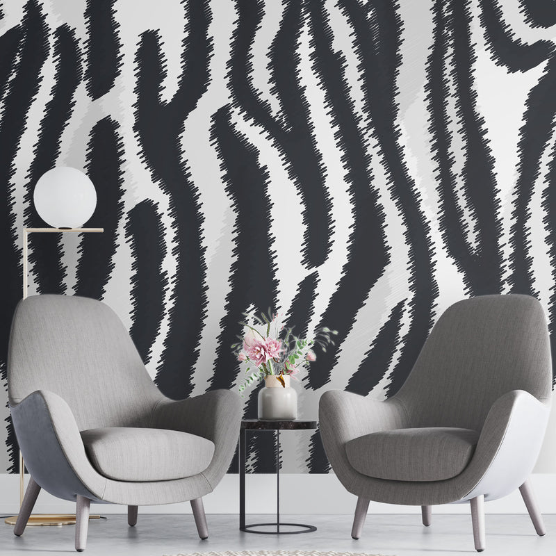 Seamless Zebra strips – Mural Wallpaper, PVC Free, Non-Toxic