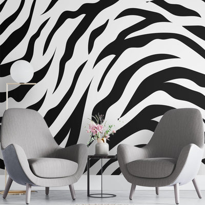 Seamless black and white animal print – Mural Wallpaper, PVC Free, Non-Toxic