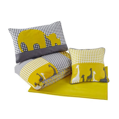 Zoo Keeper Print Yellow 5 Pc. Single Quilt Set