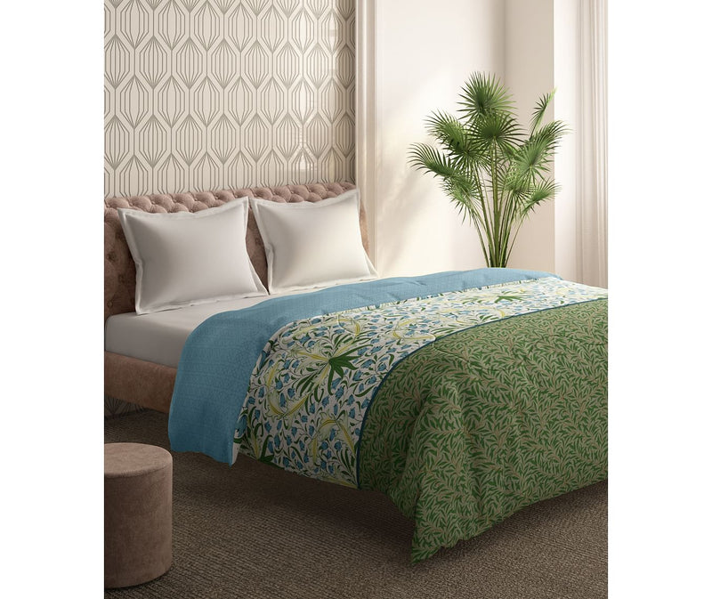 Foliage Inspired Pattern King Size Comforter (100% Cotton, Reversible)