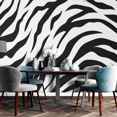 Seamless black and white animal print – Mural Wallpaper, PVC Free, Non-Toxic