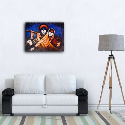 The Divine Pair Radha Krishna Wall Canvas