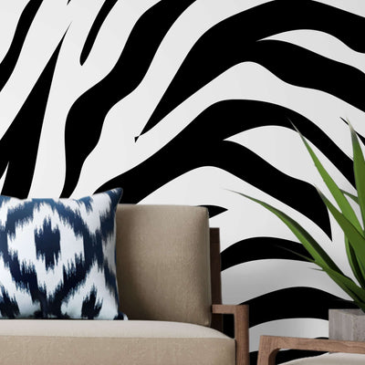 Seamless black and white animal print – Mural Wallpaper, PVC Free, Non-Toxic