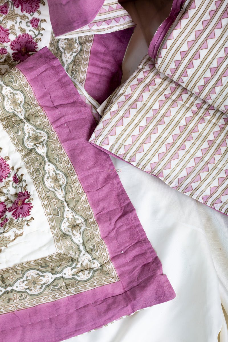 Mountbatten Pink And Green Single Bed Quilt