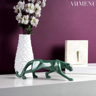 Modern Art Geometric Panther Statue (9462)