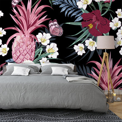 Pink Pineapple art – Mural Wallpaper, PVC Free, Non-Toxic