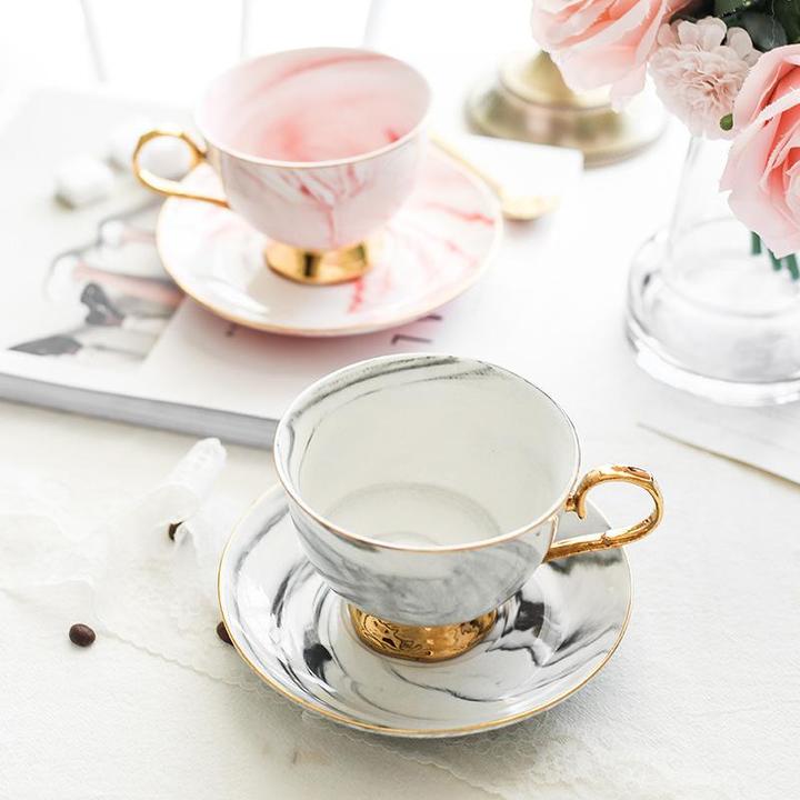 Gold & Marble Coffee & Tea Cups