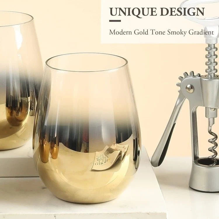 GOLDEN GLOW GLASSES - SET OF 2 (9462)