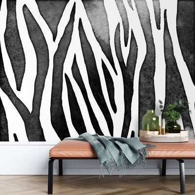 Seamless black and white zebra print – Mural Wallpaper, PVC Free, Non-Toxic