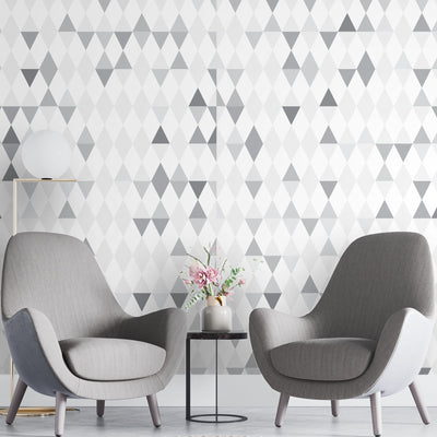 Gray triangular geometric – Mural Wallpaper, PVC Free, Non-Toxic