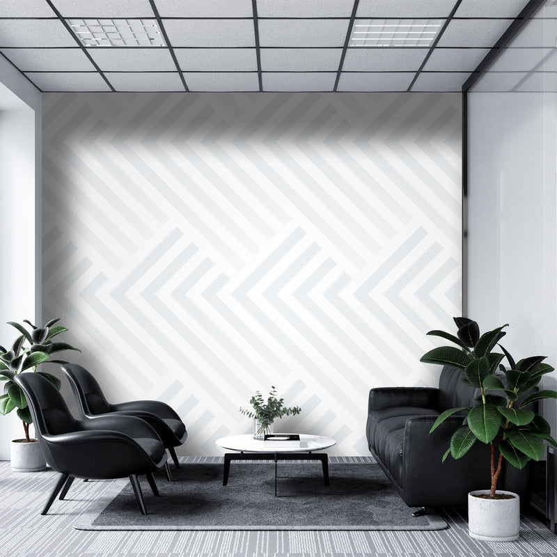 Light Gray geometric – Mural Wallpaper, PVC Free, Non-Toxic