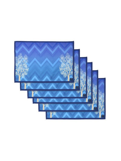 Turquoise Blue Cotton Dining Table Mats/Place Mats – Set of 6