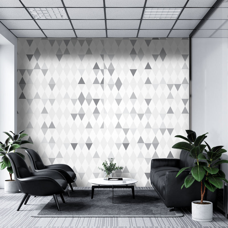 Gray triangular geometric – Mural Wallpaper, PVC Free, Non-Toxic