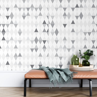 Gray triangular geometric – Mural Wallpaper, PVC Free, Non-Toxic