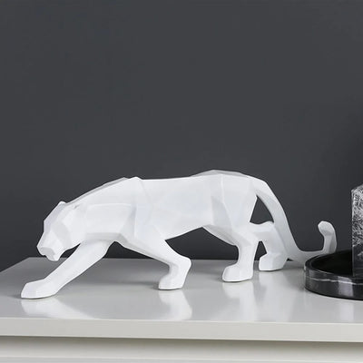 Modern Art Geometric Panther Statue (9462)