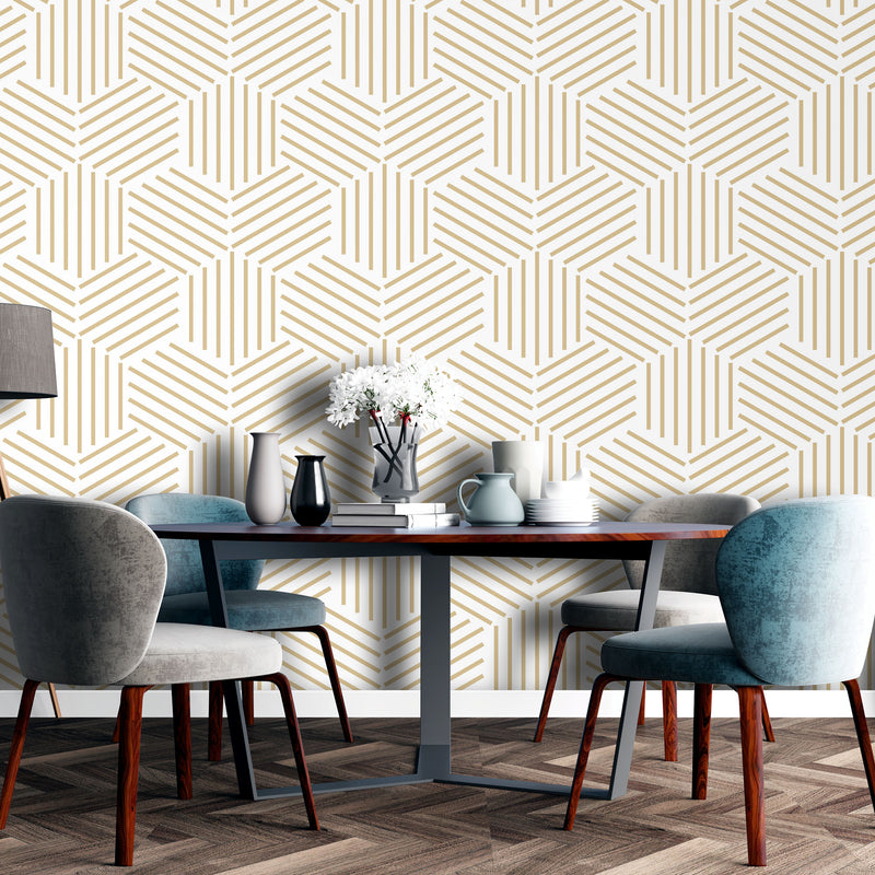 Ivory geometric – Mural Wallpaper, PVC Free, Non-Toxic